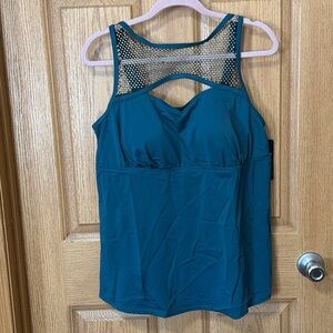 Nwt Embellished CutOut High
Neck Tankini Top Swimsuits For All plus Size 20